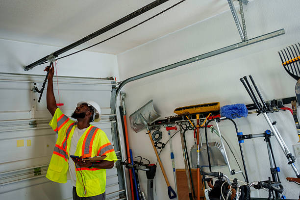 Professional Garage Door Panel Replacement technician working in Upland, CA